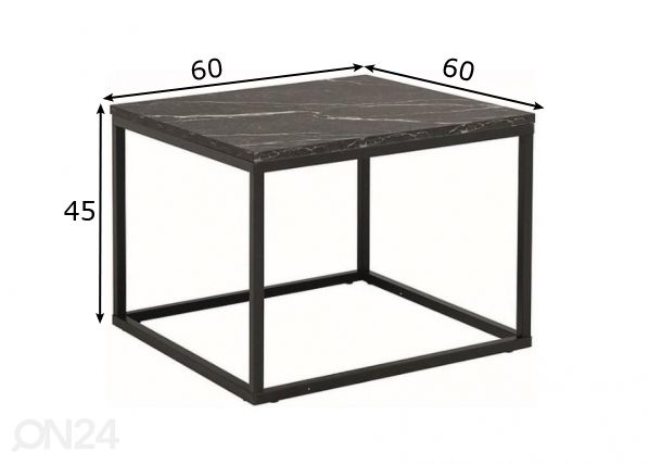 Sohvapöytä 60x60 cm mitat