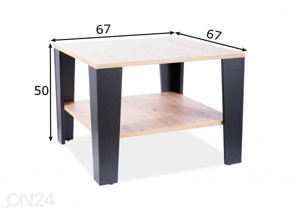 Sohvapöytä 67x67 cm mitat