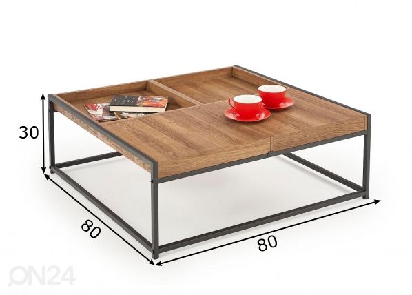 Sohvapöytä 80x80 cm mitat
