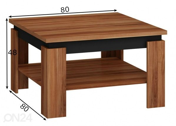 Sohvapöytä 80x80 cm mitat