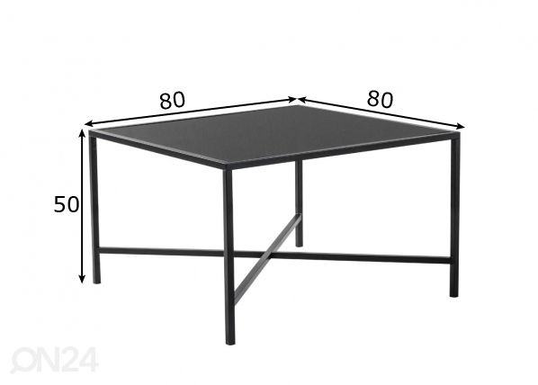 Sohvapöytä 80x80 cm mitat