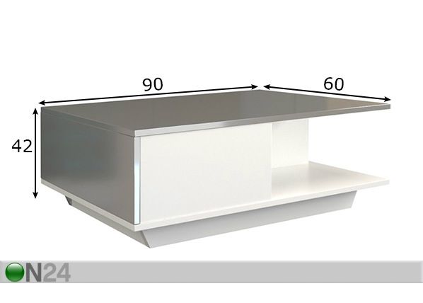 Sohvapöytä 90x60 cm mitat