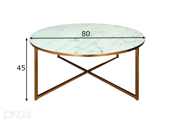 Sohvapöytä Alex Ø 80 cm mitat