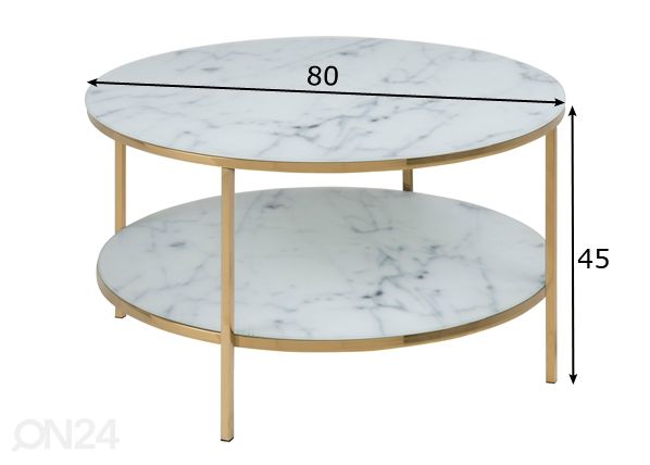 Sohvapöytä Alex Ø 80 cm mitat