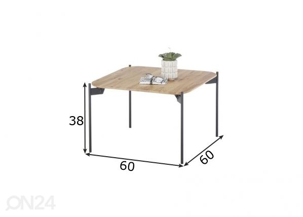 Sohvapöytä Alto 60x60 cm mitat