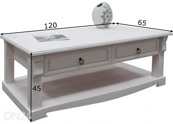Sohvapöytä Anna 120x65 cm mitat