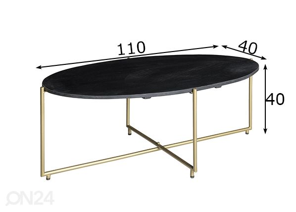 Sohvapöytä Anthony 110x40 cm mitat