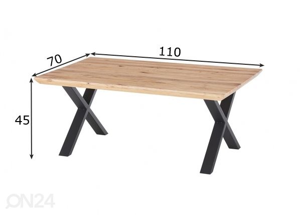 Sohvapöytä Asola mitat