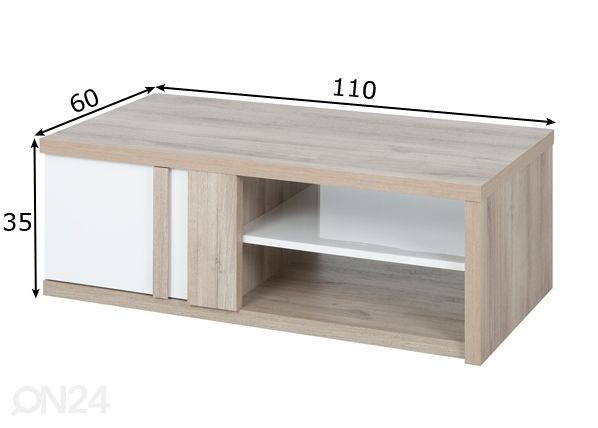 Sohvapöytä Aston 110x60 cm mitat
