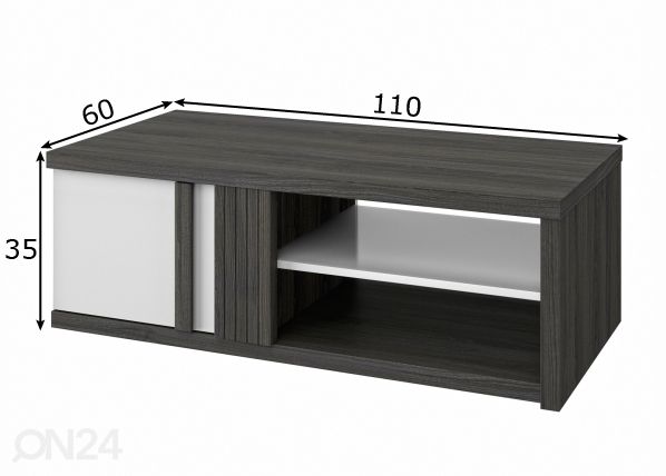 Sohvapöytä Aston 110x60 cm mitat