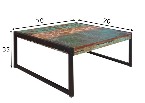 Sohvapöytä BALI 70x70 cm mitat
