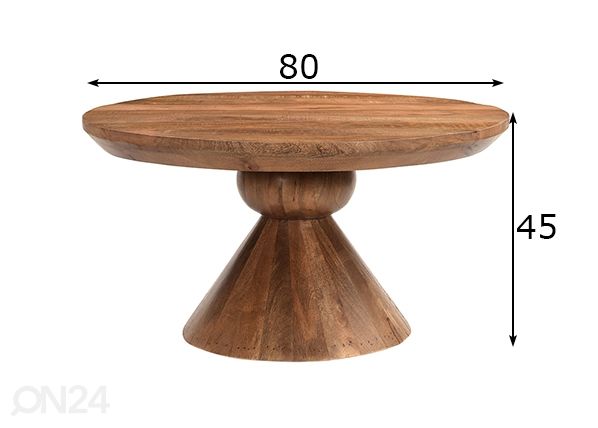 Sohvapöytä Baltho Ø 80 cm mitat