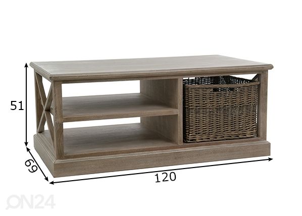 Sohvapöytä Basket mitat