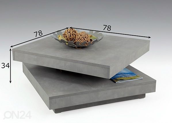 Sohvapöytä Ben 78x78 cm mitat