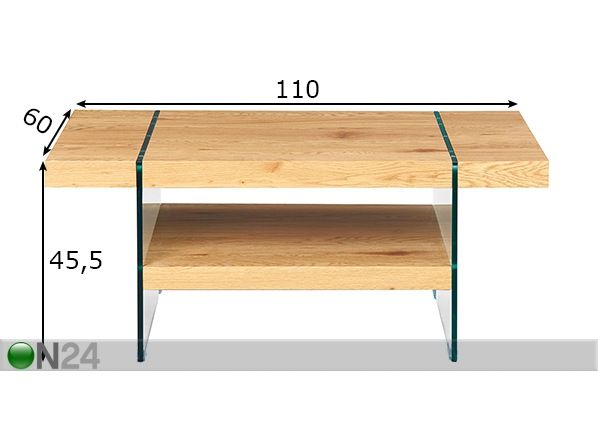 Sohvapöytä Benina 110x60 cm mitat