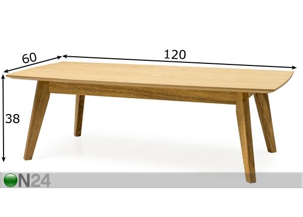 Sohvapöytä Bess 120x60 cm mitat