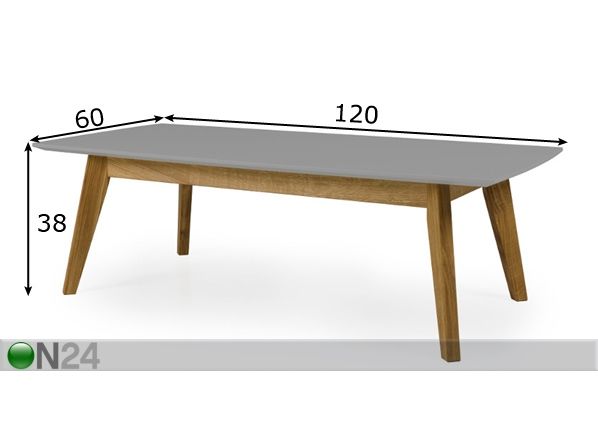 Sohvapöytä Bess 120x60 cm mitat