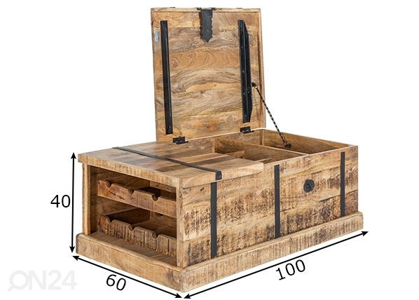 Sohvapöytä Bodega mitat