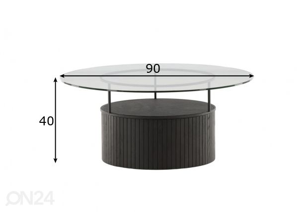 Sohvapöytä Bovall Ø 90 cm mitat