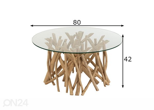 Sohvapöytä Branch Ø 80 cm mitat