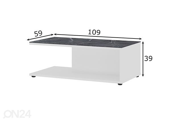 Sohvapöytä California 109x59 cm mitat