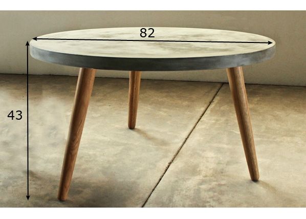 Sohvapöytä CEMENT Ø 82cm mitat