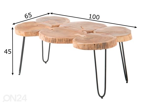 Sohvapöytä Cole mitat