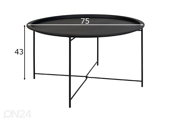Sohvapöytä Corti Ø75 cm mitat