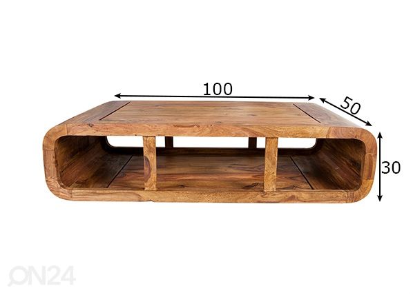 Sohvapöytä Curved II mitat
