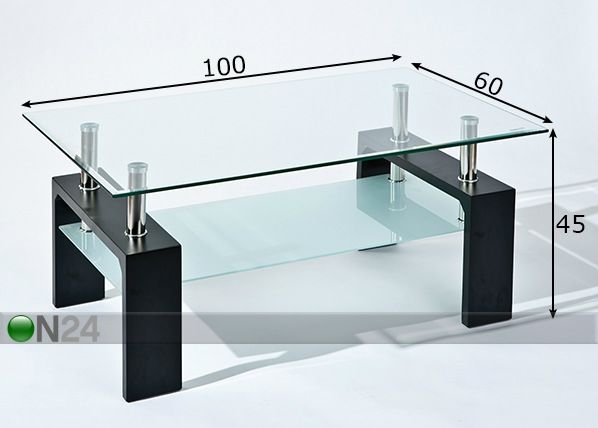 Sohvapöytä Dana 100x60 cm mitat