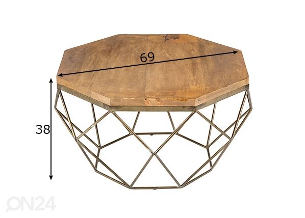 Sohvapöytä Diamond mitat