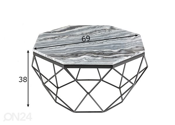Sohvapöytä Diamond mitat