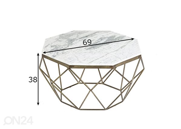 Sohvapöytä Diamond mitat