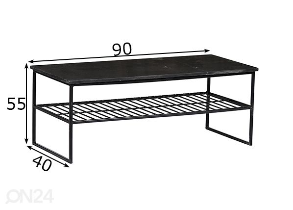 Sohvapöytä Dian 90x40 cm mitat