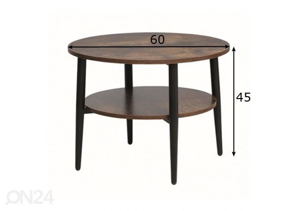 Sohvapöytä Ella 60 cm mitat