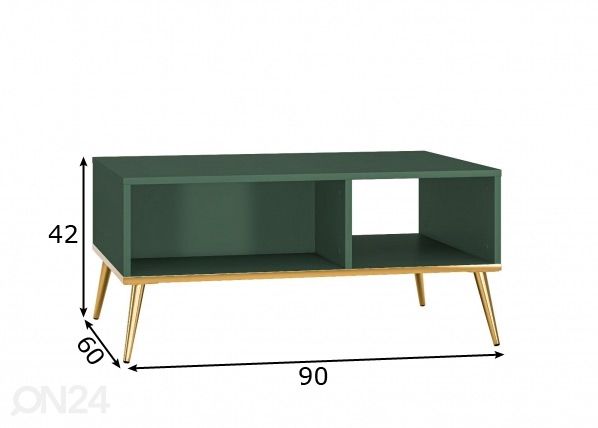 Sohvapöytä Forine 60x90 cm mitat
