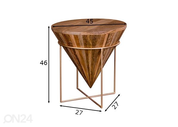 Sohvapöytä Hapur Ø45 cm mitat
