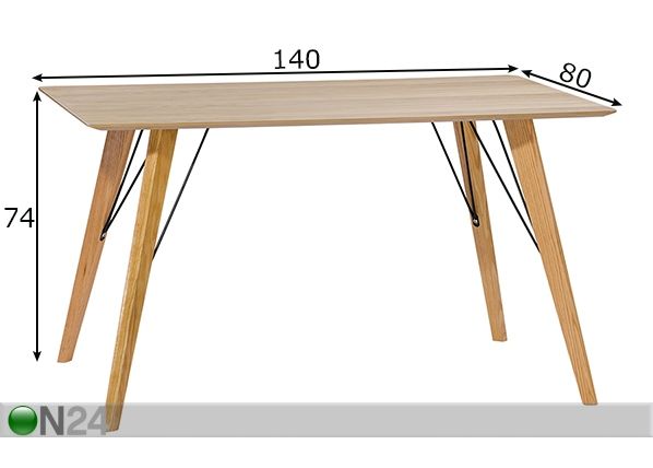 Sohvapöytä Helena 80x140 cm mitat