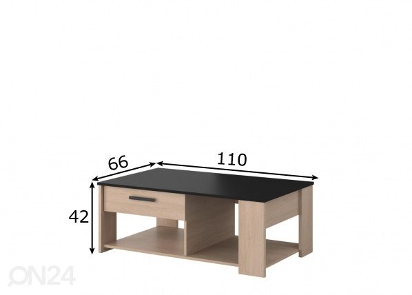 Sohvapöytä Helma 110x42 cm mitat