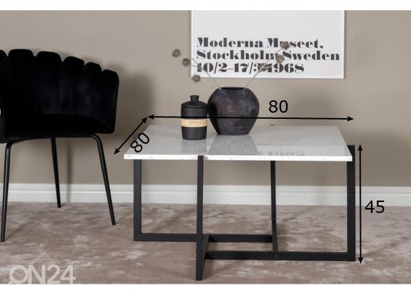 Sohvapöytä Hybrid 80x80 cm mitat