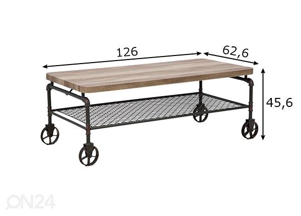 Sohvapöytä Industrial mitat