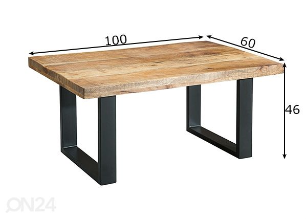 Sohvapöytä Iron Craft mitat