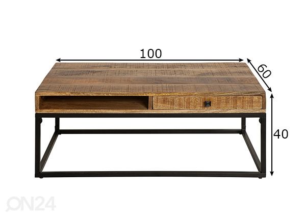 Sohvapöytä Iron Craft mitat