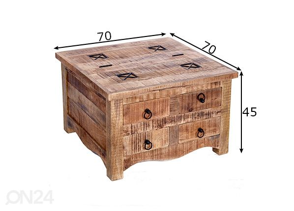 Sohvapöytä Iron Craft mitat