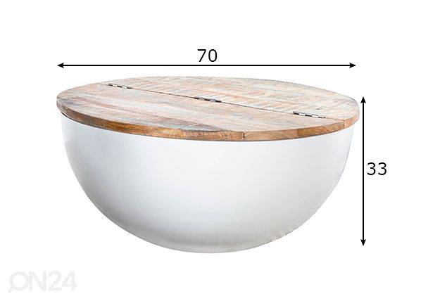 Sohvapöytä Jakarta Ø 70 cm mitat