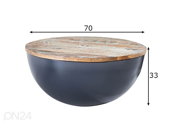 Sohvapöytä Jakarta Ø 70 cm mitat