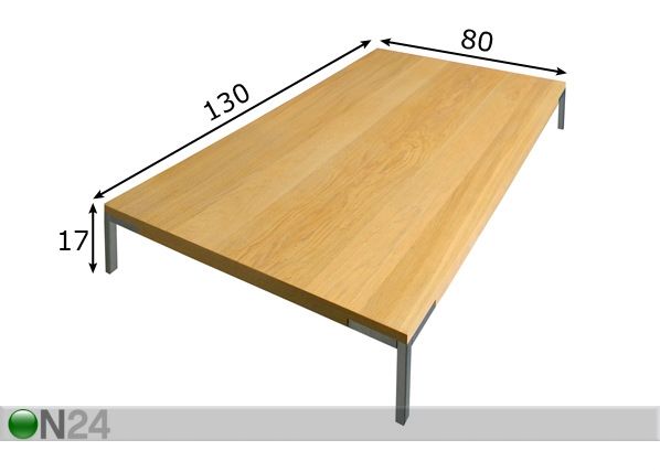 Sohvapöytä KARIN 17x130x80 cm mitat