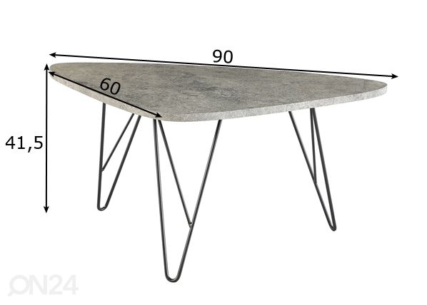 Sohvapöytä Kiwi 3 mitat