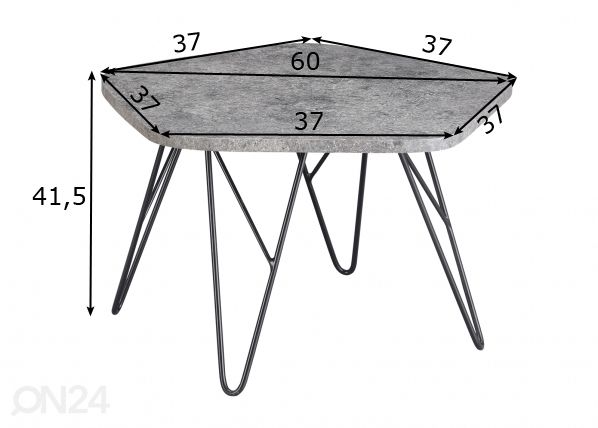 Sohvapöytä Kiwi 5 mitat
