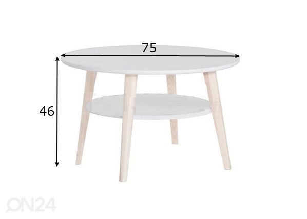 Sohvapöytä Kodikas Ø 75 cm mitat